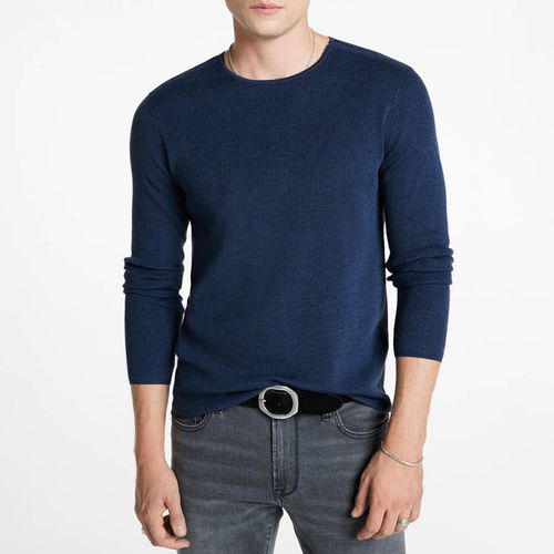 Blue Leira Ribbed Silk Blend Jumper - John Varvatos - Modalova