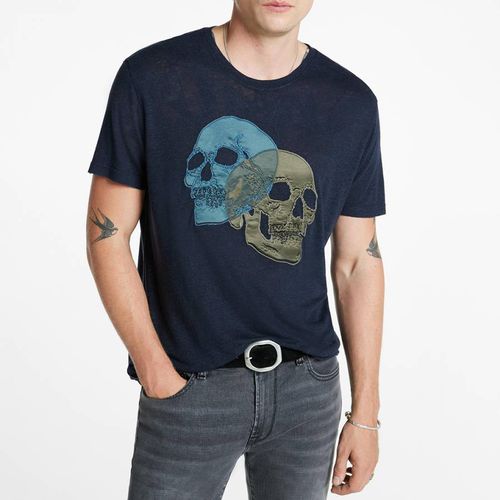 Double Skull Linen Blend T-Shirt - John Varvatos - Modalova