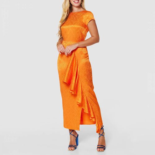 Orange Jacquard Print Pencil Dress - Closet - Modalova