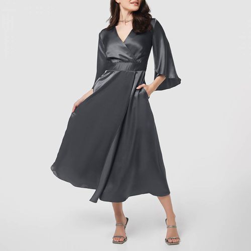 Grey A-Line Wrap Dress - Closet - Modalova