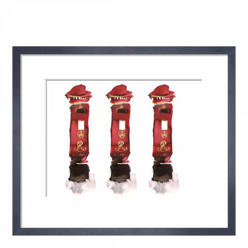 Post Box Trio 36x28cm Framed Print - Bridget Davies - Modalova