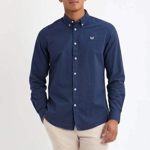 Navy Oxford Slim Cotton Shirt - Crew Clothing - Modalova