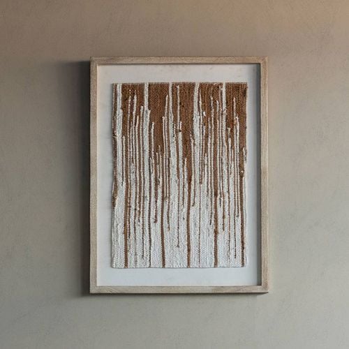 Framed Handmade Rug Wall Taupe Textured - The Libra Company - Modalova