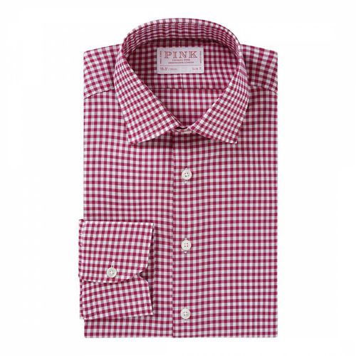 Mini Check Slim Fit Cotton Shirt - Thomas Pink - Modalova