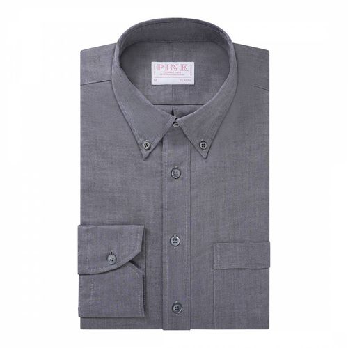 Charcoal Classic Fit Panama Cotton Shirt - Thomas Pink - Modalova