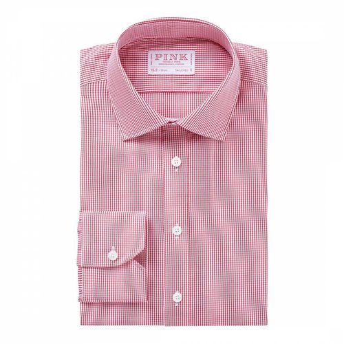 Micro Check Tailored Fit Cotton Shirt - Thomas Pink - Modalova