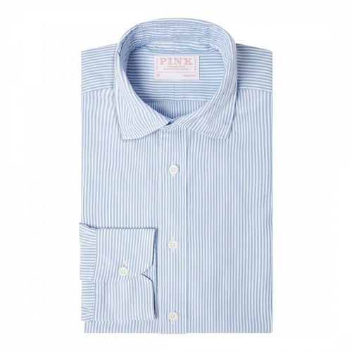White Tailored Fit Panama Stripe Cotton Shirt - Thomas Pink - Modalova