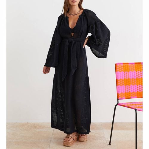 Black Citrine Net Maxi Smock Dress - Boteh - Modalova