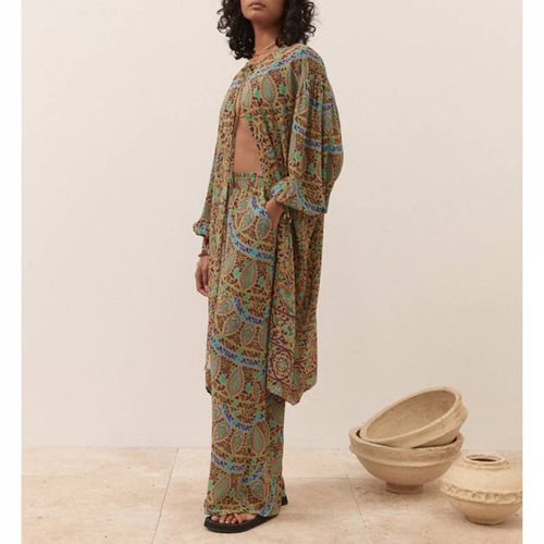 Multi Celil Silk Robe - Boteh - Modalova