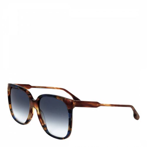 Chocolate Smoke Havana Blue Square Sunglasses 59mm - Victoria Beckham - Modalova