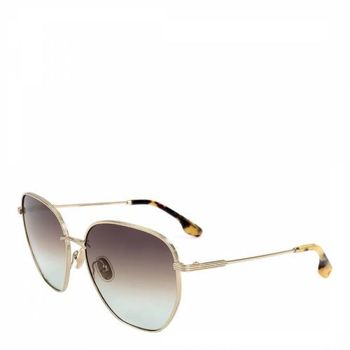 Gold Grey Brown Aqua Square Sunglasses 60mm - Victoria Beckham - Modalova