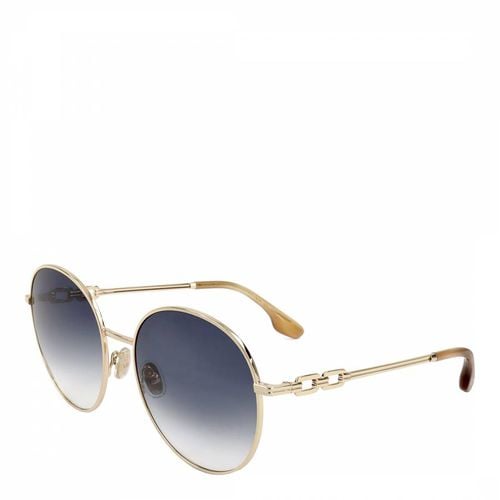 Gold Blue Round Sunglasses 58mm - Victoria Beckham - Modalova