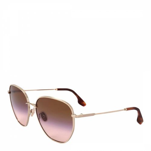 Gold Brown Purple Peach Oval Sunglasses 60mm - Victoria Beckham - Modalova
