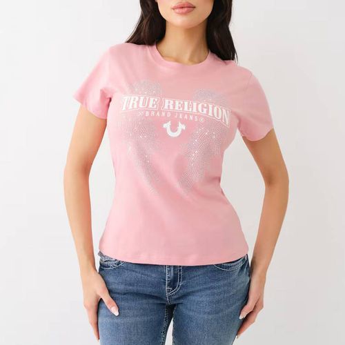 Pink Embellished Cotton T-Shirt - True Religion - Modalova