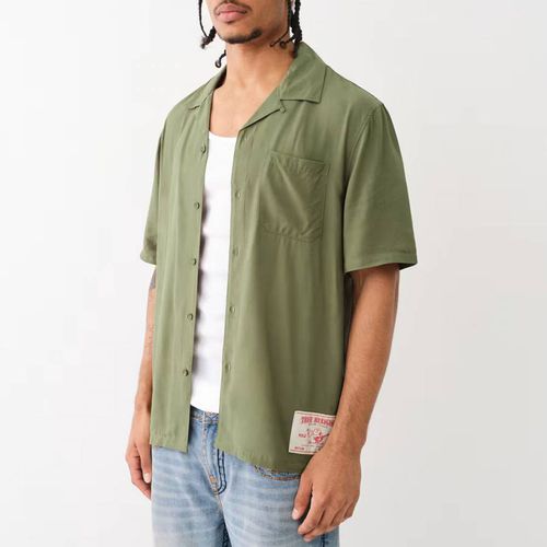 Green Camp Collar Cotton Shirt - True Religion - Modalova