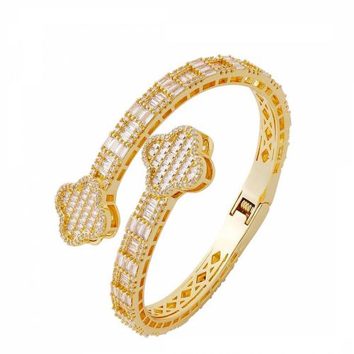 K Gold Double Heart Bangle - Liv Oliver - Modalova