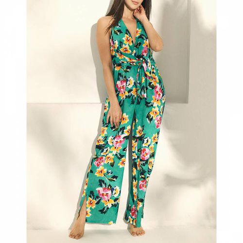 Turquoise Halterneck Jumpsuit - Promise - Modalova