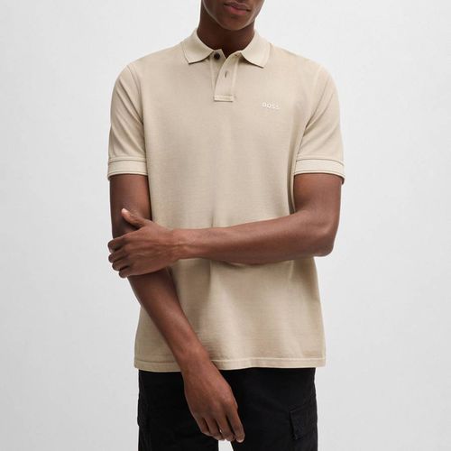 Sand Pique Cotton Polo Shirt - BOSS - Modalova