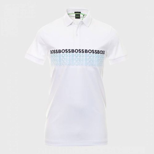 Embroidered Cotton Blend Polo Shirt - BOSS - Modalova