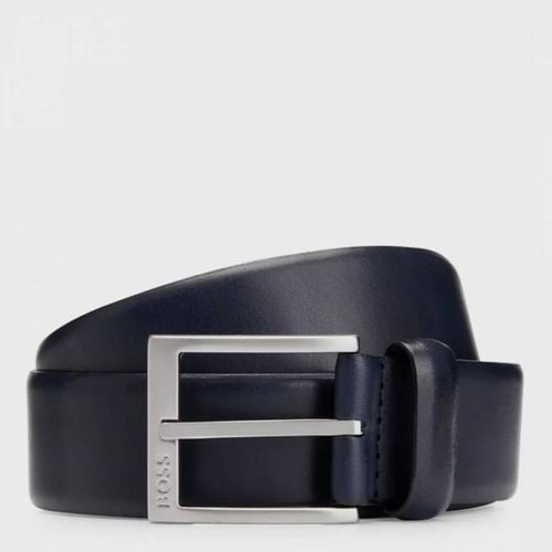 Dark Blue Erron Leather Belt - BOSS - Modalova