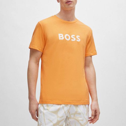 Orange Jersey Cotton T-Shirt - BOSS - Modalova