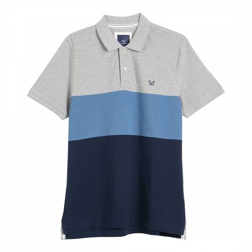 Grey/Navy Colourblock Polo - Crew Clothing - Modalova