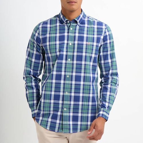 Blue Cotton Check Shirt - Crew Clothing - Modalova