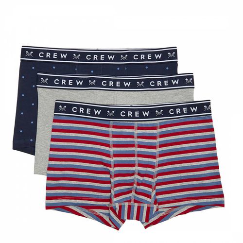 Navy/Red 3 Pack Cotton Boxers - Crew Clothing - Modalova