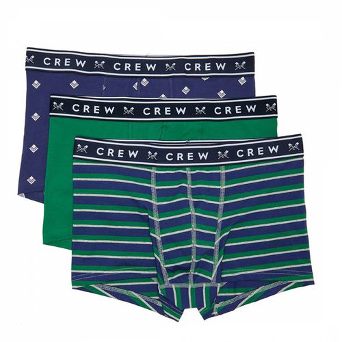 Blue/Green 3 Pack Cotton Boxers - Crew Clothing - Modalova