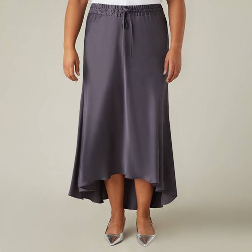 Charcoal Satin High Low Skirt - Live Unlimited - Modalova