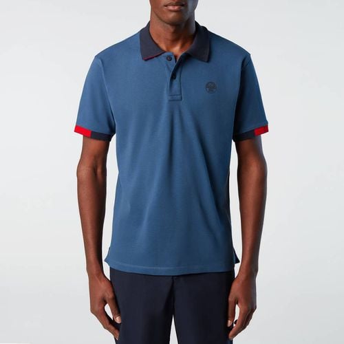 Blue Contrast Detail Polo Shirt - NORTH SAILS - Modalova