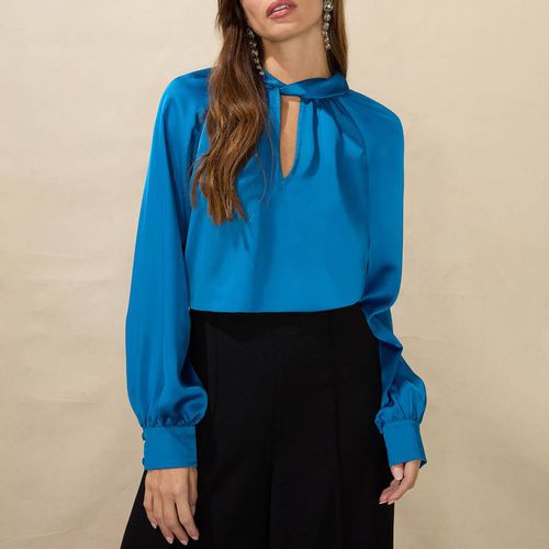 Black Tie Neck Blouse - Ro & Zo - Modalova