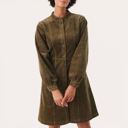 Khaki Ruthia Cotton Blend Mini Dress - Part Two - Modalova