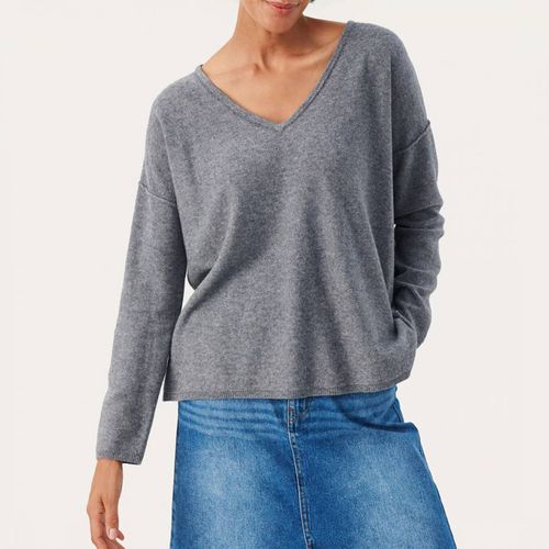 Grey Iliane V-Neck Wool Top - Part Two - Modalova