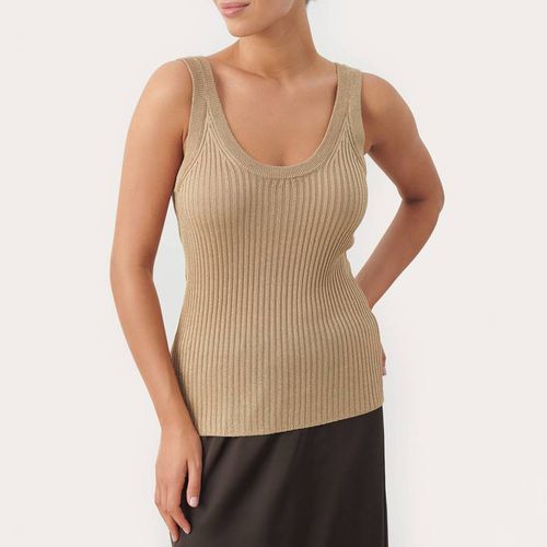 Beige Dariya Ribbed Vest Top - Part Two - Modalova