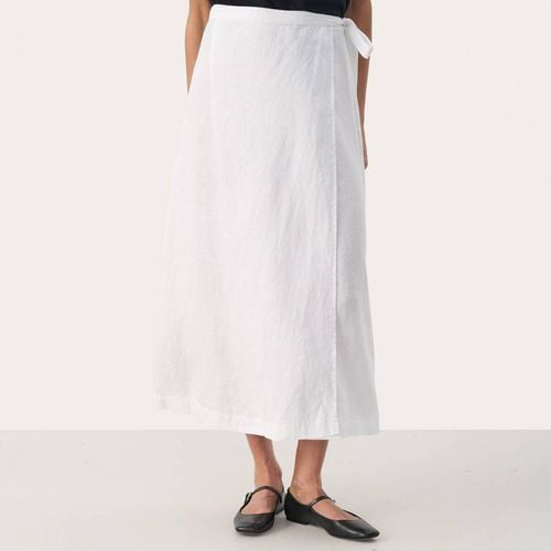 White Gadiela Linen Midi Skirt - Part Two - Modalova