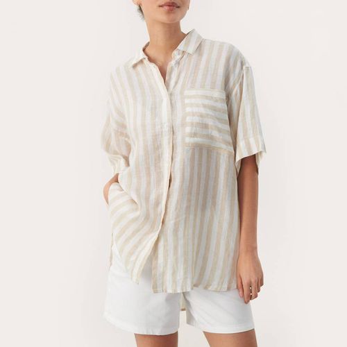 Beige Garine Stripe Linen Shirt - Part Two - Modalova