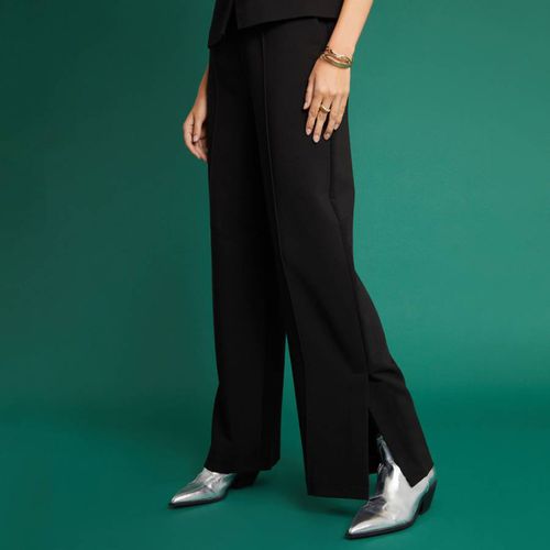 Black Wide Leg Split Side Trouser - Another Sunday - Modalova