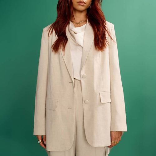 Stone Oversized Linen Look Blazer - Another Sunday - Modalova