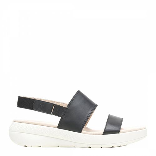 Black Breathe Leather Flat Sandals - Hush Puppies - Modalova