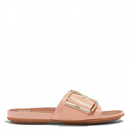 Beige Leather Gracie Maxi Buckle Slides - FitFlop - Modalova