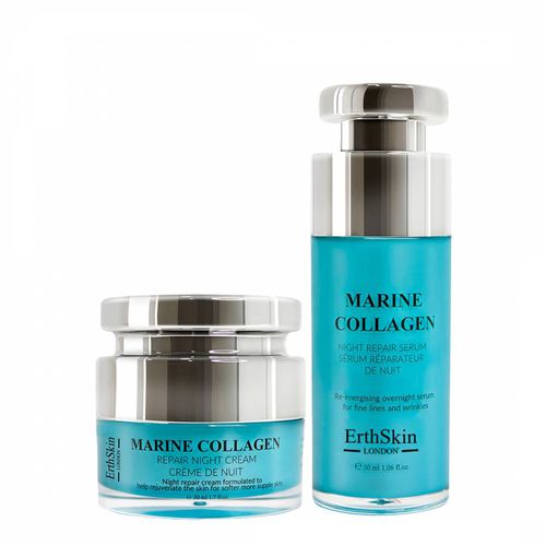 Marine Collagen Night Cream 50Ml+ Marine Collagen Night Repair Serum 30Ml - ERTH SKIN - Modalova