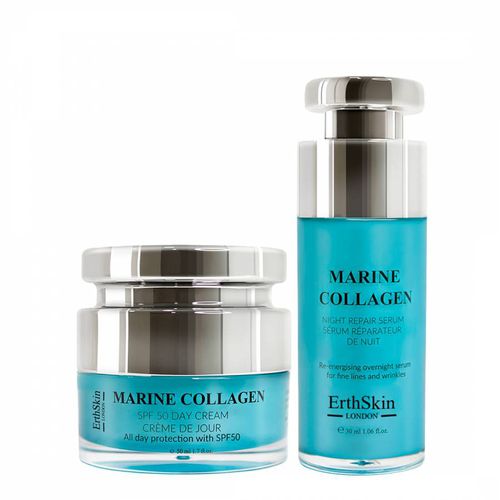 Marine Collagen Spf50 Day Cream 50Ml +Marine Collagen Night Repair Serum 30Ml - ERTH SKIN - Modalova