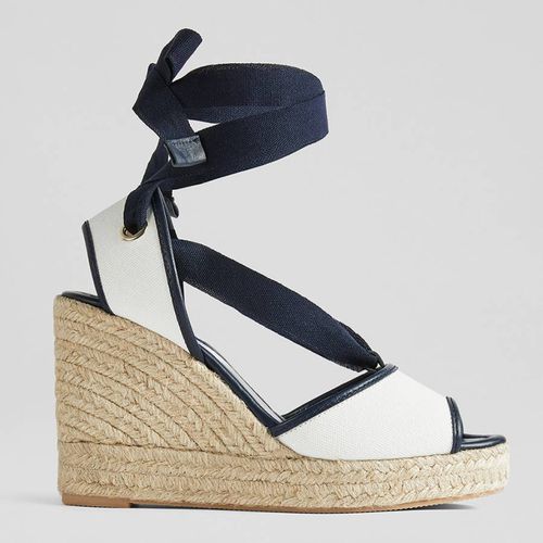 Navy/Cream Chiara Wedge Sandals - L K Bennett - Modalova