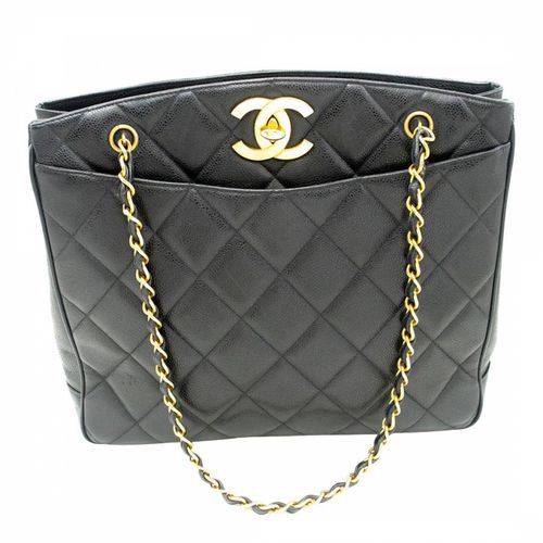 Black Chanel Quilted Shoulder Bag - Vintage Chanel - Modalova