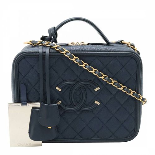Navy Chanel Cc Filigree Handbag - Vintage Chanel - Modalova