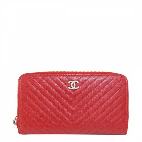 Red Chanel V Stitch Wallet - Vintage Chanel - Modalova