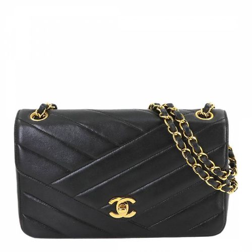 Black Chanel Diagonal Shoulder Bag - Vintage Chanel - Modalova