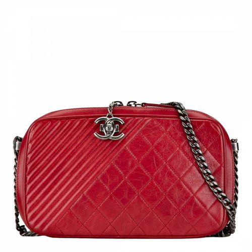 Red Chanel Coco Boy Shoulder Bag - Vintage Chanel - Modalova