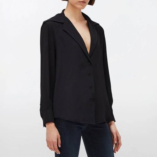 Black V-Neck Silk Blend Jumper - 7 For All Mankind - Modalova